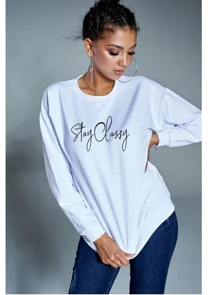 Bawełniana bluza "Stay Classy" biała ILM
