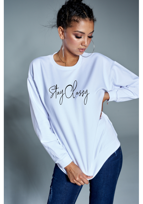 Bawełniana bluza "Stay Classy" biała ILM