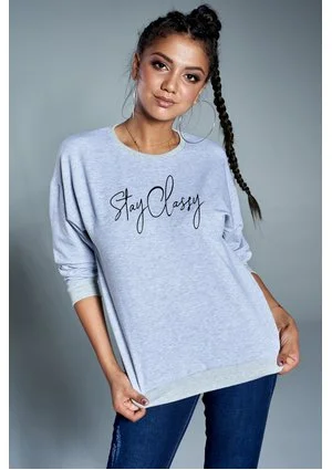 Bawełniana bluza "Stay Classy" szara ILM
