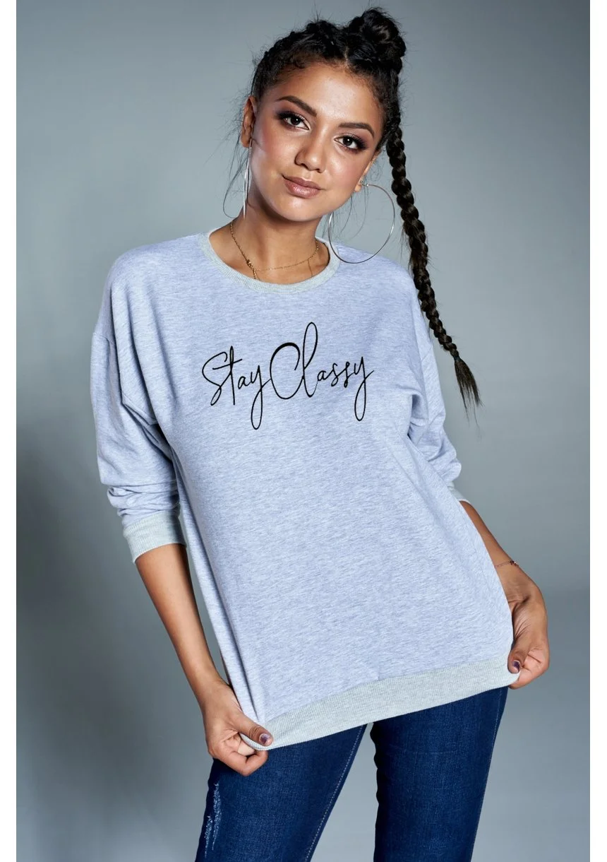 Bawełniana bluza "Stay Classy" szara ILM