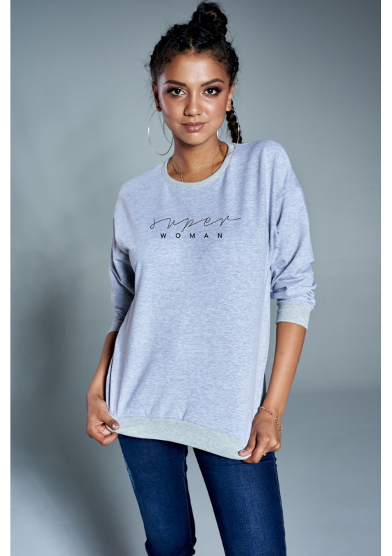 Bawełniana bluza "Super woman" szara ILM