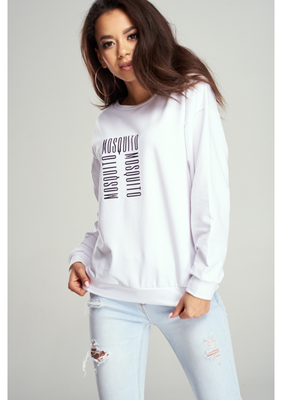 Bawełniana bluza "Logo MOSQUITO" biała ILM