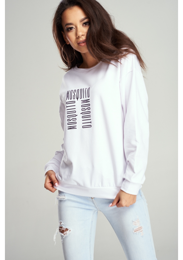 Bawełniana bluza "Logo MOSQUITO" biała ILM