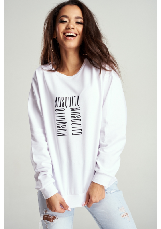 Bawełniana bluza "Logo MOSQUITO" biała ILM