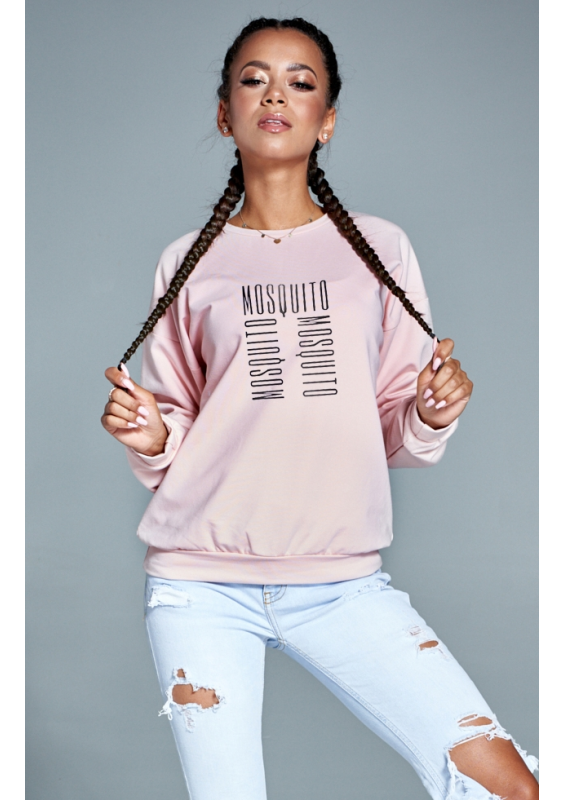 Bawełniana bluza "Logo MOSQUITO" pudrowa ILM