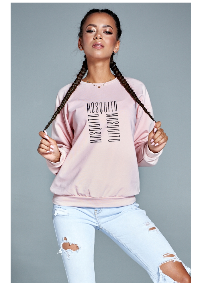 Bawełniana bluza "Logo MOSQUITO" pudrowa ILM