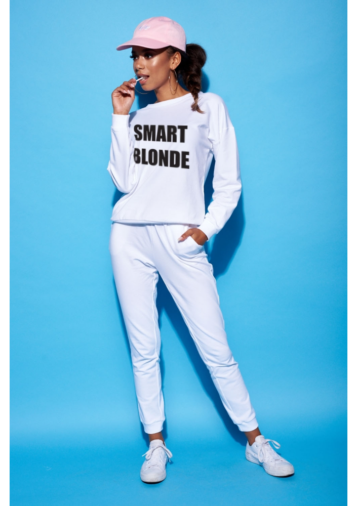 Bawełniana bluza "Smart blondie" biała ILM