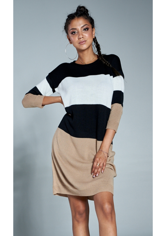 Swetrowa sukienka w pasy A11 ILM