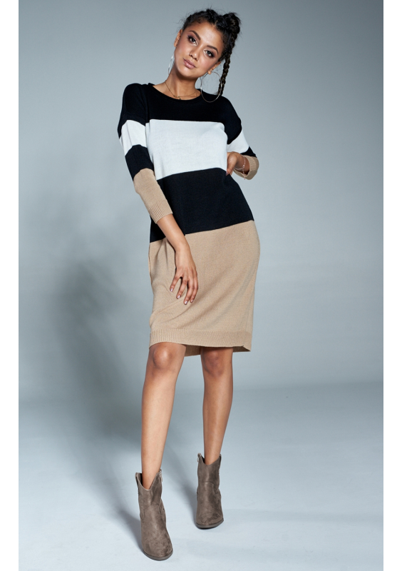 Swetrowa sukienka w pasy A11 ILM