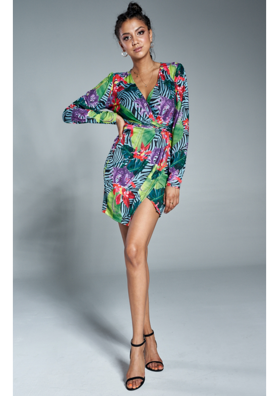 Sukienka z asymetrią Colors flower