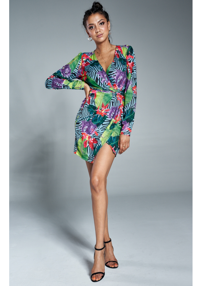 Sukienka z asymetrią Colors flower