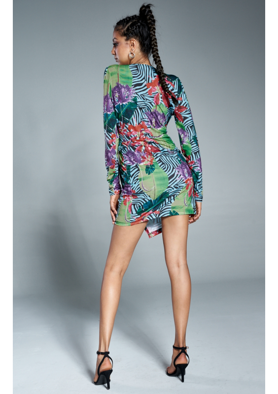 Sukienka z asymetrią Colors flower