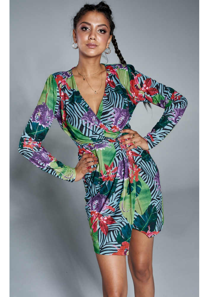 Sukienka z asymetrią Colors flower