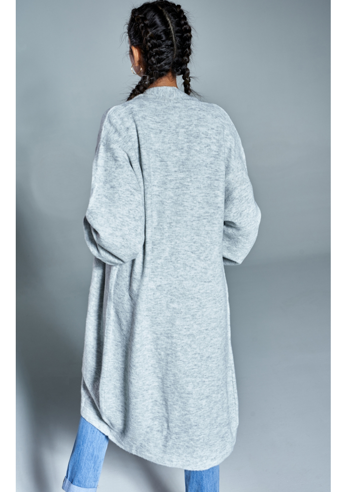 Długi kardigan A111 Szary ILM