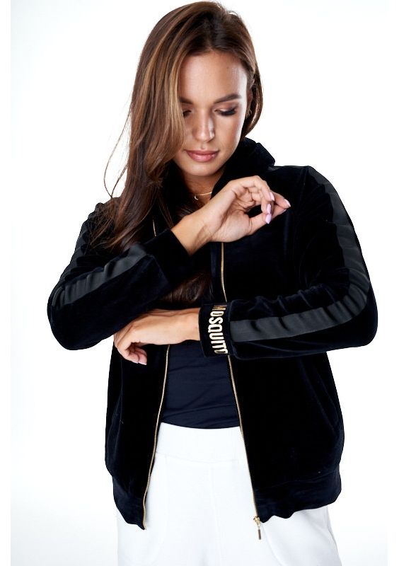 Rozpinana bluza z weluru Czarna ILM