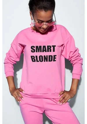 Bawełniana bluza "Smart blondie" fuksja ILM