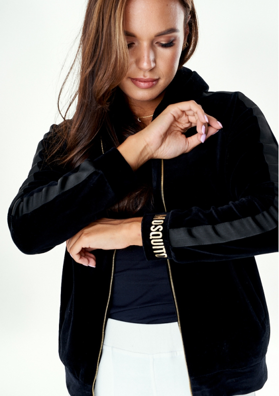 Rozpinana bluza z weluru Czarna ILM