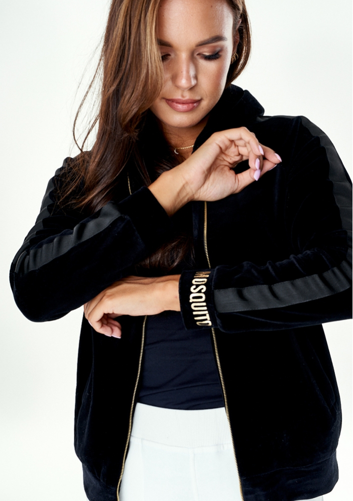 Rozpinana bluza z weluru Czarna ILM