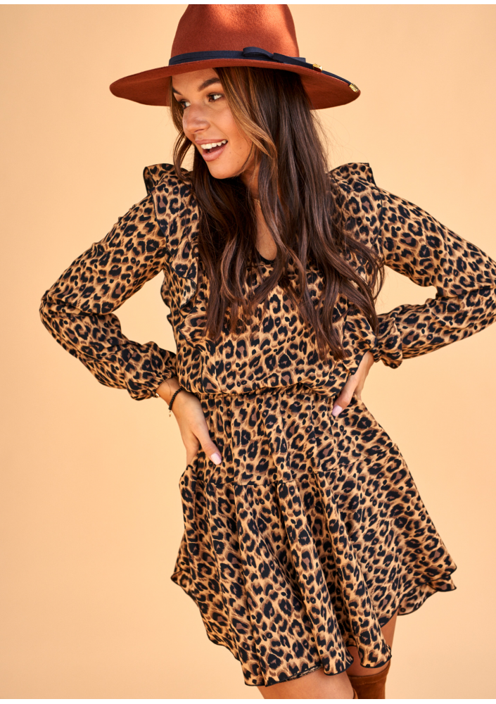 Sukienka Leopard z dekoltem V