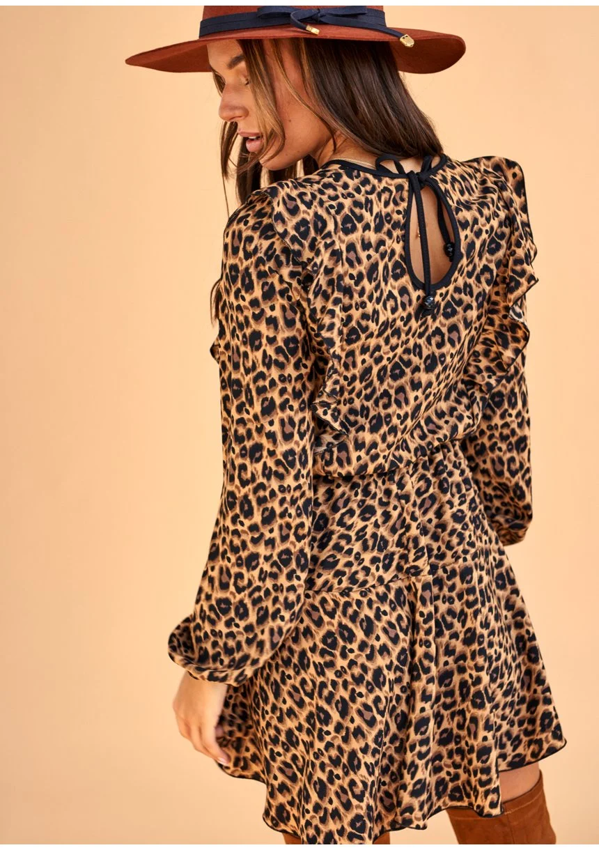 Sukienka Leopard z dekoltem V