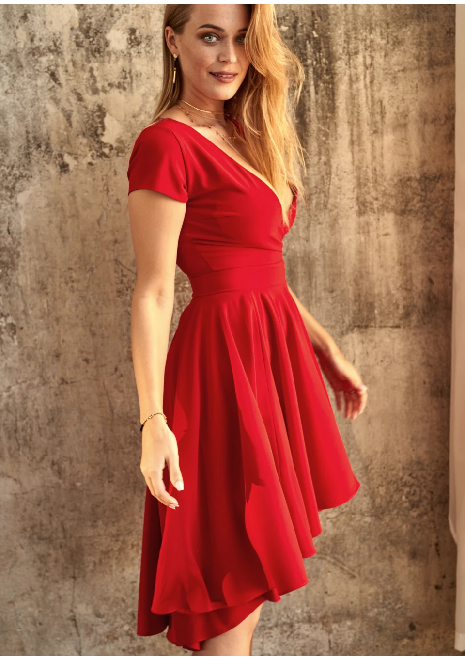 asymmetric skater dress Lorelle asymmetric hemline Bardot midi skater dress royal blue  Deja Elite  Boutique