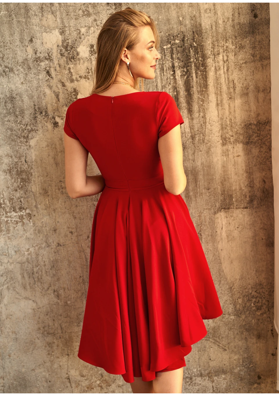green emerald velvet dress Macie Formal Satin Lace-Up Skater Dress main image 0