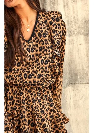 Sukienka Leopard z dekoltem V