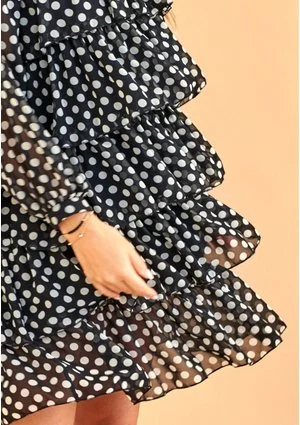 Sukienka z szyfonu frills w Grochy