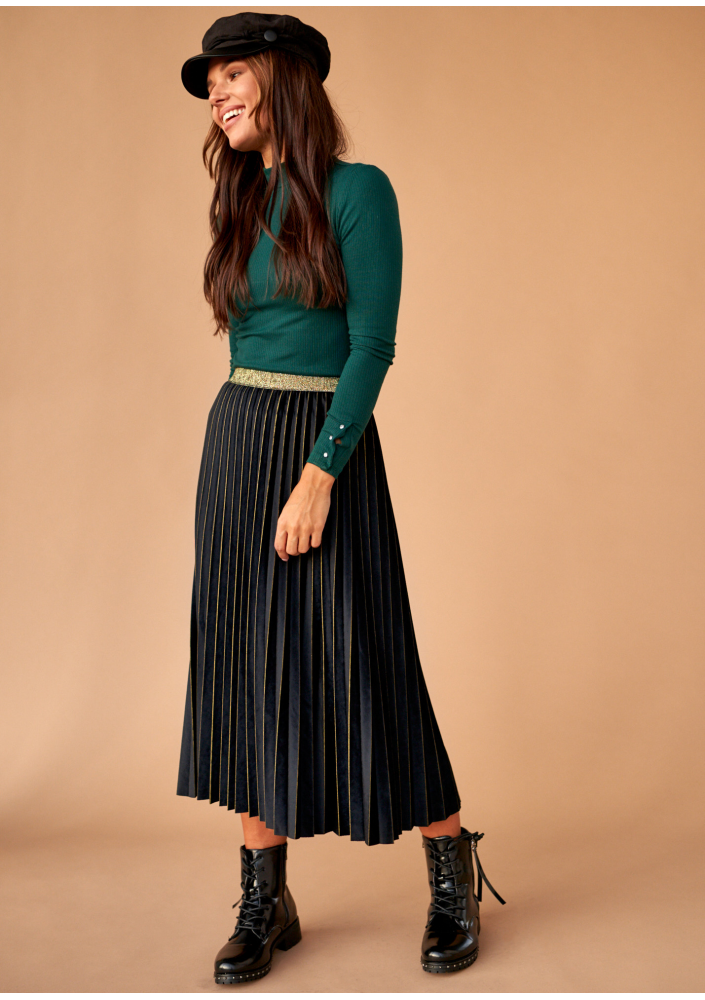 Spódnica plisowana midi Czarna