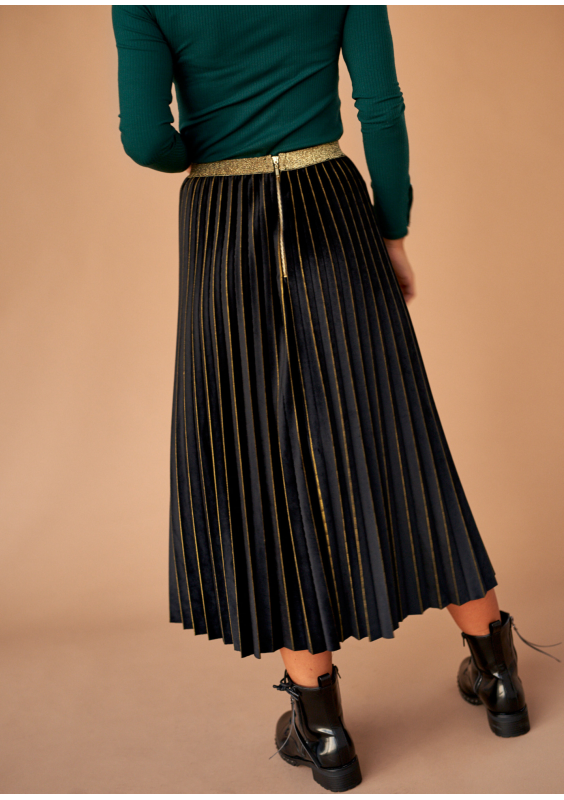 Spódnica plisowana midi Czarna