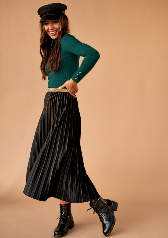 Spódnica plisowana midi Czarna