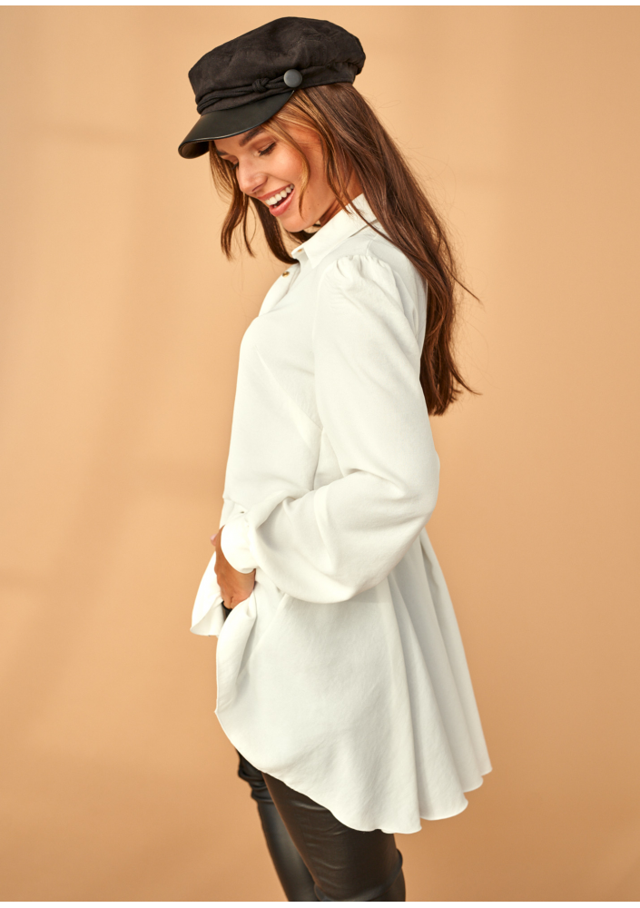 Asymetryczna koszula Kremowa