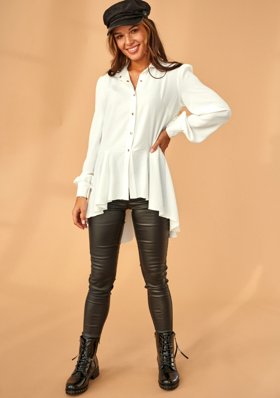 Asymetryczna koszula Kremowa