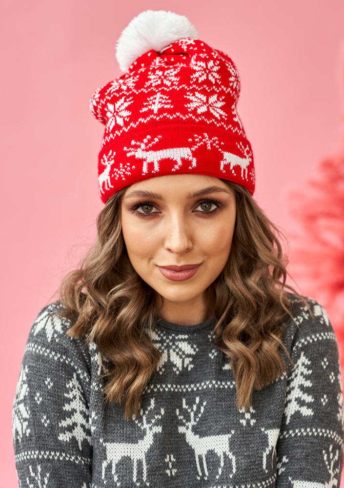 Czapka zimowa winter time Czerwona