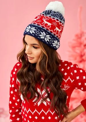 Czapka zimowa deer Granatowa ILM C04