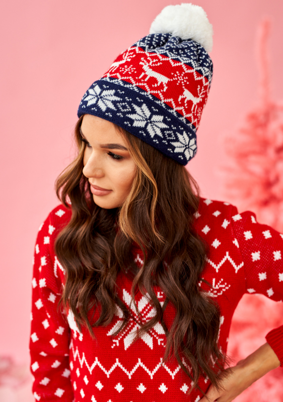 Czapka zimowa deer Granatowa ILM C04