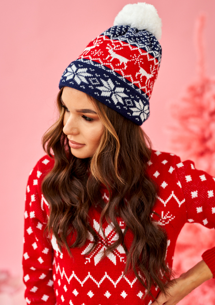 Czapka zimowa deer Granatowa ILM C04