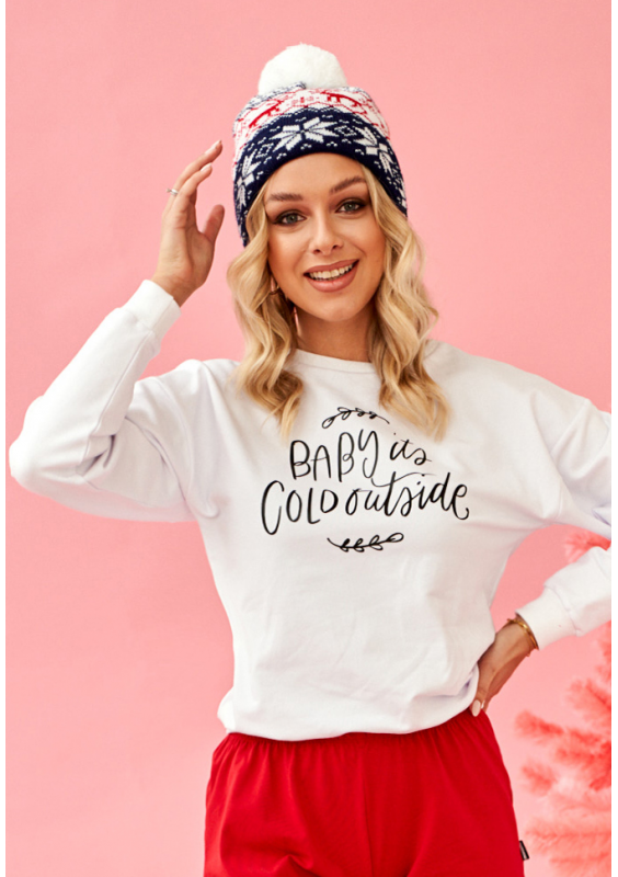 Czapka zimowa deer Biała ILM C03