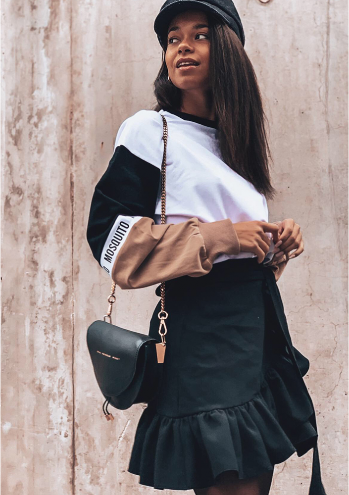 Bluza ze wstawką logo sleeve Biała