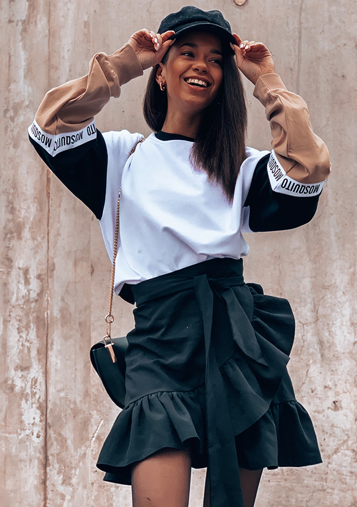 Bluza ze wstawką logo sleeve Biała