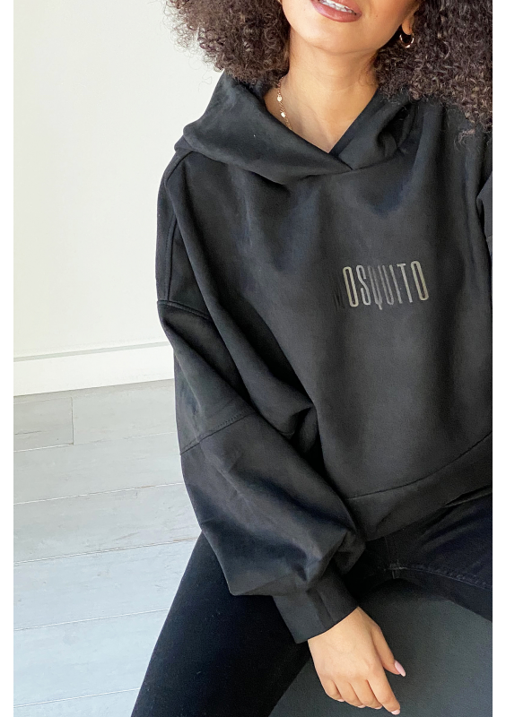 Oversizowa bluz z imitacji zamszu Czarna