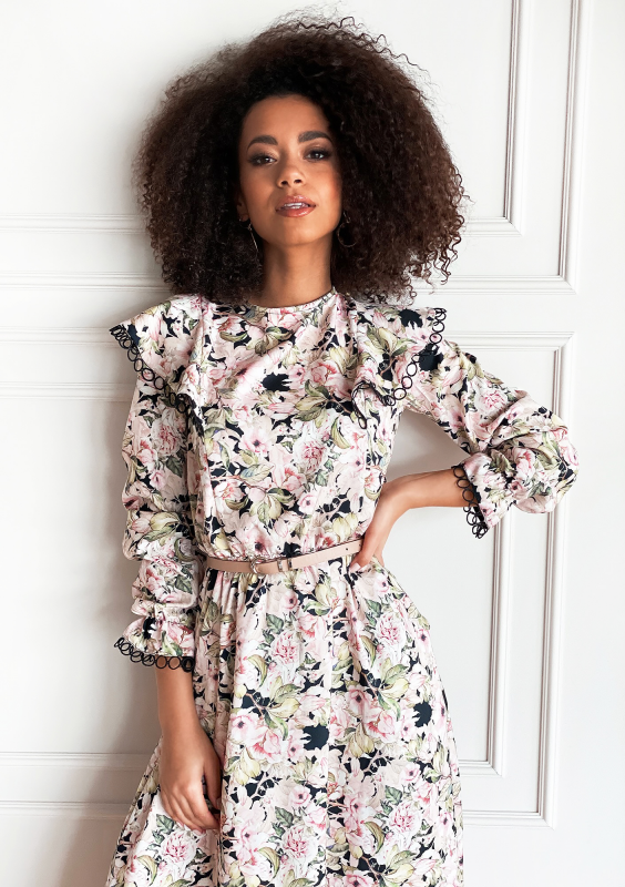 Sukienka midi z falbanami Spring garden