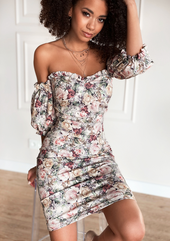 Sukienka o gorsetowym kroju Powder flowers