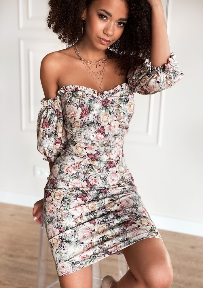 Sukienka o gorsetowym kroju Powder flowers