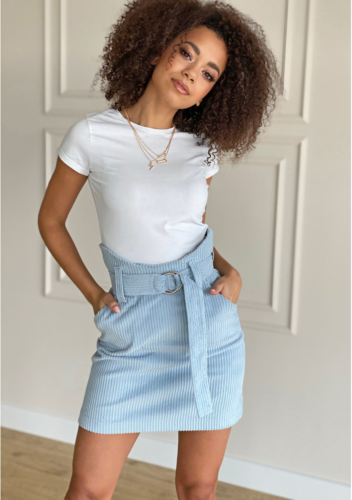 Spódniczka ze sztrusku Błękitna