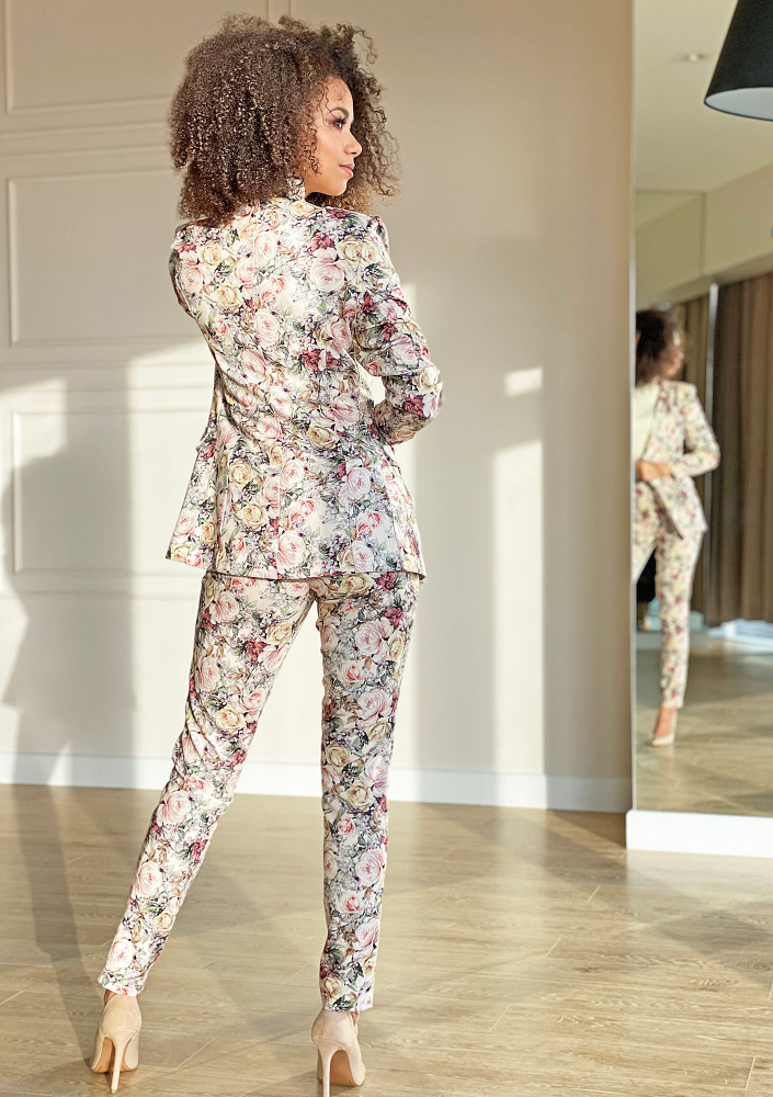 Marynarka powder Flowers print