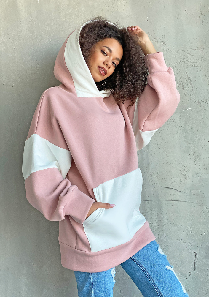 Oversizowa bluza z kapturem Różowa ILM