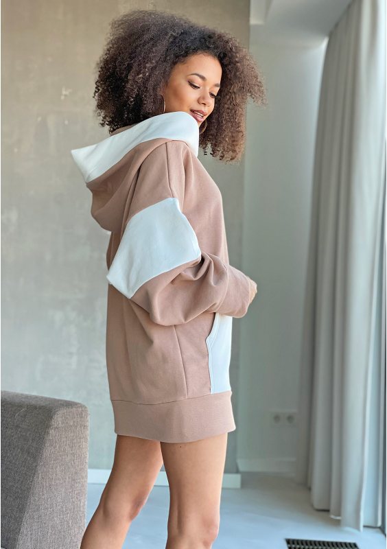 Oversizowa bluza z kapturem Beżowa ILM