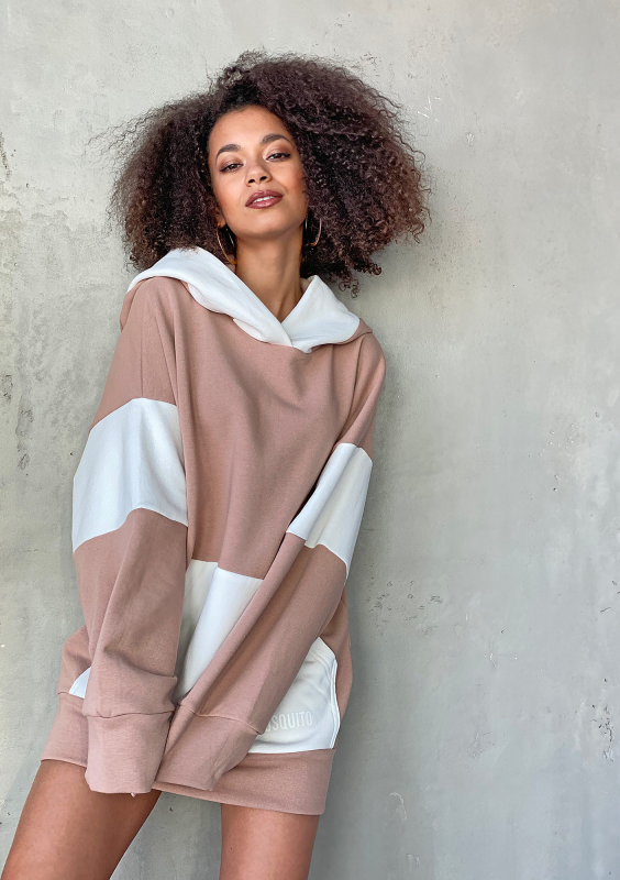 Oversizowa bluza z kapturem Beżowa ILM