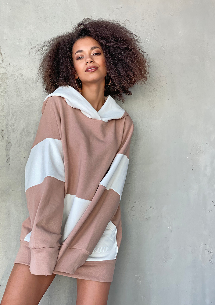 Oversizowa bluza z kapturem Beżowa ILM